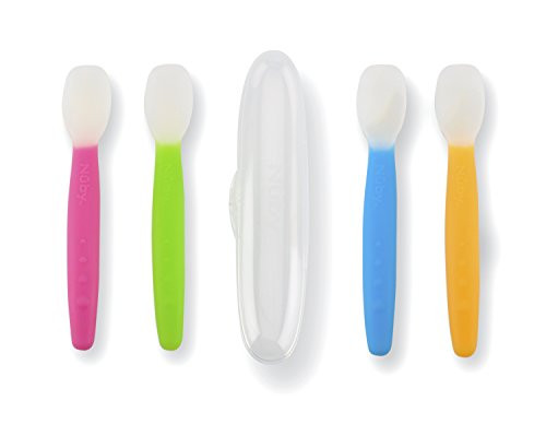 Nuby SoftFlex Silicone Spoon, Colors May Vary, 2pk