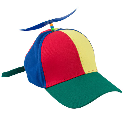 , 1 Pack Detachable Adult Propeller Hat Baseball Cap Rainbow Top Hat Brightly Rainbow Color Green Brim