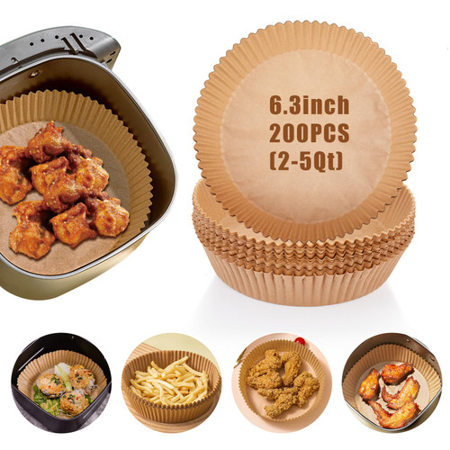 Air Fryer Liners for Ninja Air Fryer,200 Pcs Disposable AirFryer Liners Parchment Paper Sheets Air Fryer Accessories Compatible with Ninja AF100/AF101 Air Fryer and Ninja AF161(6.3inch)