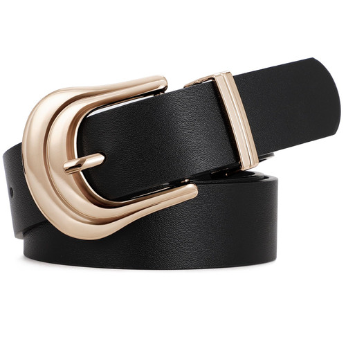 Women's Western Belt Vintage Black Leather Waist Belt for Pants Jeans with Silver Buckle Women's Western Belt Vintage Black Leather Waist Belt for Pants Jeans with Silver Buckle