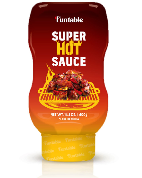 Super Hot Sauce (14.1oz, Pack of 1) - Authentic Korean Flavor, Spicy & Tangy Sauce, Ideal for Fried Chicken, Nuggets, Dipping & More.