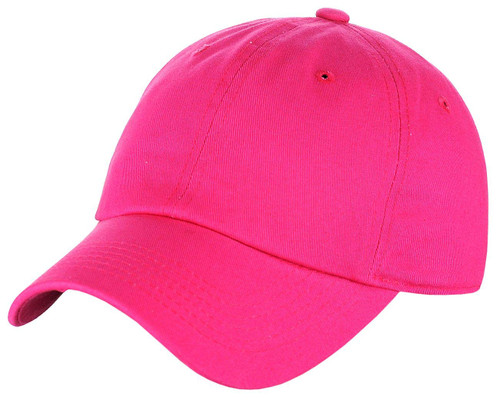 Unisex Classic Blank Low Profile Cotton Unconstructed Baseball Cap Dad Hat Hot Pink