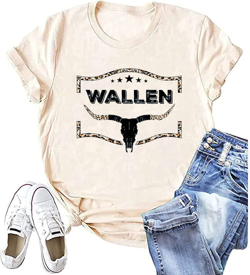 Country Music Tshirt Women Vintage Graphic Tees Funny Western Cowboy Shirt Casual Short Sleeve Tops (XXL, Beige)