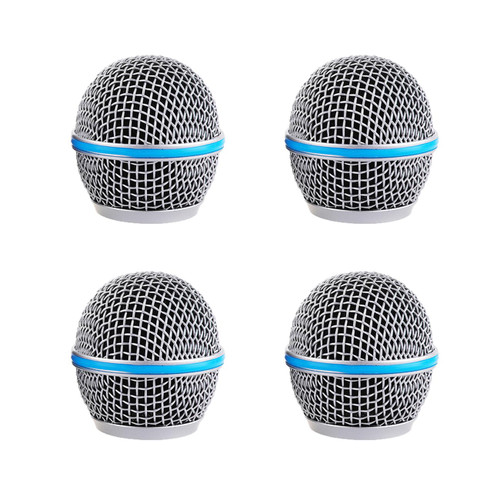 Microphone Ball Head Replacement, Microphone Pop Filter Steel Mesh Mic Grille Heads, Grille Mic Ball Replacement Cover With Inner Foam, Fits For Shure Beta 58a Replacement Microphone