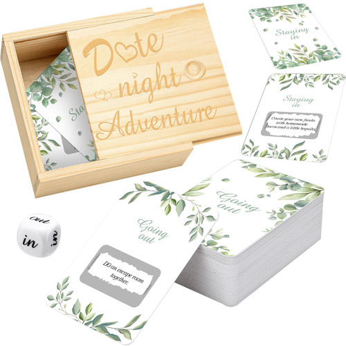 100 Date Night Adventure Games for Couples Scratch Off Card Gifts Games Box Date Night Couple Anniversary Wedding Engagement Date Night Gifts for Boyfriend Girlfriend (Leaves)