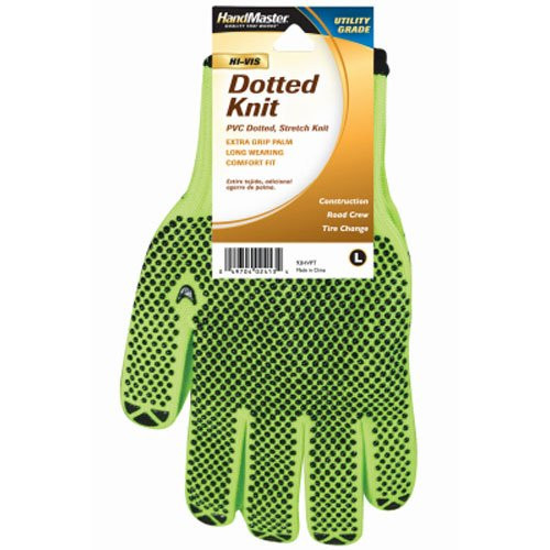 MAGID Glove & Safety 93HVPT Hi Vis Dot Knit Glove, Large, Lime Yellow MAGID Glove & Safety 93HVPT Hi Vis Dot Knit Glove, Large, Lime Yellow