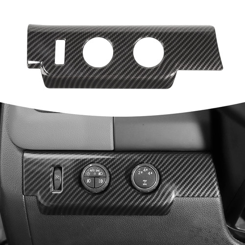 Interior Headlight Switch Panel Trim Cover Compatible with 2014-2022 Chevrolet Colorado/GMC/Canyon, Carbon Fiber