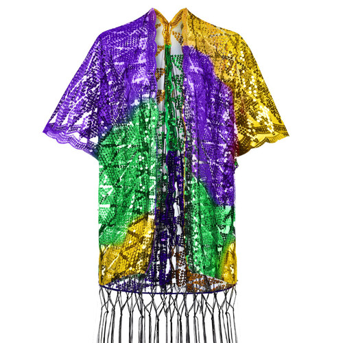 Mardi Gras Costume for Women Mardi Gras Duster Jacket for Women Mardi Gras Sequin Cape with Tassel Mardi Gras Poncho Scarf Shawl for Carnival Celebration Parade Dress Party Mardi Gras Costume for Women Mardi Gras Duster Jacket for Women Mardi Gras Sequin Cape with Tassel Mardi Gras Poncho Scarf Shawl for Carnival Celebration Parade Dress Party