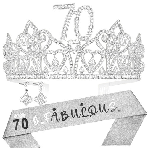 70th Birthday Gifts for Women,70 and Fabulous Sash,70th Birthday Tiara and Sash,70th Bday Tiara,Birthday Gift for 70 Year Old Woman,70th Birthday Party Favor,70th Bday Decoration,70th Bday Sash 70th Birthday Gifts for Women,70 and Fabulous Sash,70th Birthday Tiara and Sash,70th Bday Tiara,Birthday Gift for 70 Year Old Woman,70th Birthday Party Favor,70th Bday Decoration,70th Bday Sash