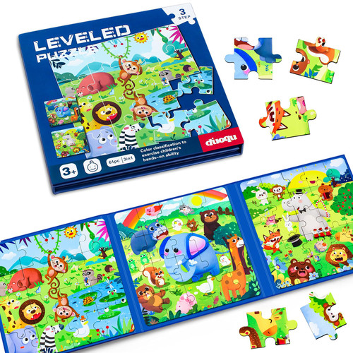 Magnetic Puzzles for Kids Ages 2-5, Toddler 3 in 1 Animals Jigsaw Puzzle Book, Montessori Preschool Learning Toy, Travel Toys and Travel Games for 1-5 Year Olds Boys and Girls Magnetic Puzzles for Kids Ages 2-5, Toddler 3 in 1 Animals Jigsaw Puzzle Book, Montessori Preschool Learning Toy, Travel Toys and Travel Games for 1-5 Year Olds Boys and Girls