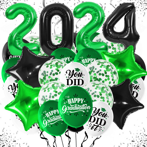 Graduation Balloons 2024, Graduation Party Decorations 2024 Include Graduation Green Confetti Balloons, Graduation Theme Latex Balloons for 2024 Graduation Party Supplies Graduation Balloons 2024, Graduation Party Decorations 2024 Include Graduation Green Confetti Balloons, Graduation Theme Latex Balloons for 2024 Graduation Party Supplies