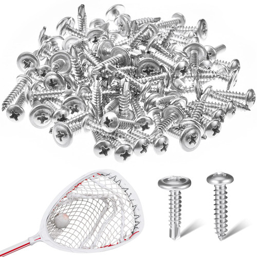 100 Pcs Lacrosse Screws Self Tapping Lacrosse Shaft Screw Stainless Steel Lacrosse Head Screws for Lacrosse Sticks and Heads