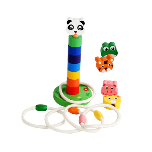 1 Set Ring Game Educational Toys New Year Toss Games Ring for Puzzle Toys Wood Ring Toss Game Carnival Ring Toss Game Ring Tossing Game Brain Toy Indoor Wooden Ring Child