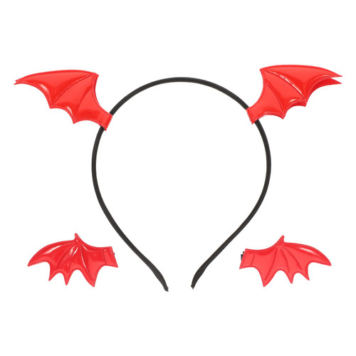 Bat Ears Halloween Bat Hair Clips Bat Wings Headband Cartoon Bat Ears Headband Hair Accessories Cosplay Costume Red Goth Hair Clips