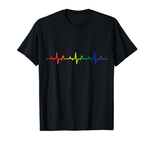 Gay Heartbeat Pride Rainbow Flag LGBTQ Cool LGBT Ally Gift T-Shirt Gay Heartbeat Pride Rainbow Flag LGBTQ Cool LGBT Ally Gift T-Shirt