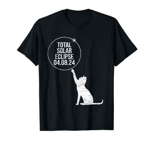 America Totality 4.08.24 Cat Funny Total Solar Eclipse 2024 T-Shirt