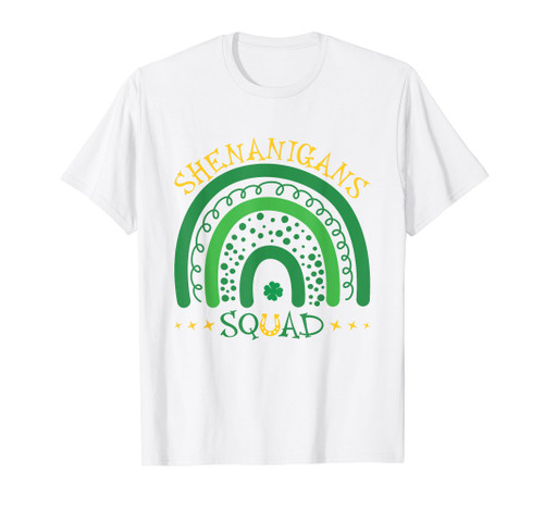 Shenanigans Squad Patricks Day Rainbow Shamrock Proud Irish T-Shirt
