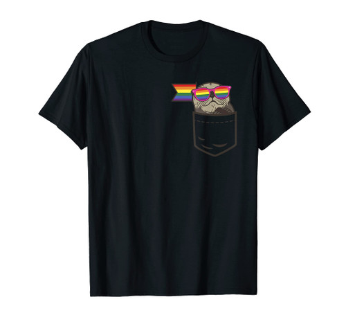 Cute Pocket Sea Otter LGBT Animal Rainbow Flag Gay Pride T-Shirt