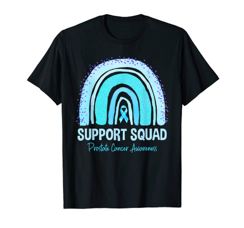 Support Squad Prostate Cancer Awareness Rainbow Blue Ribbon T-Shirt
