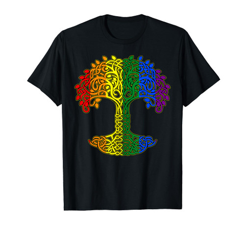 Tree Life Rainbow LGBT-Q Cool Gay Pride Flag Ally T-Shirt