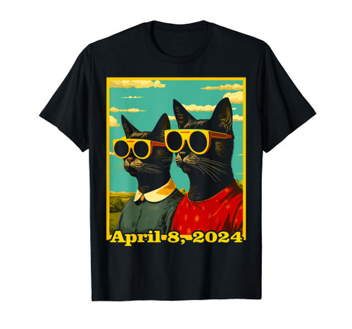 Total Solar Eclipse 2024 Axolotl in Astronomy Glasses T-Shirt