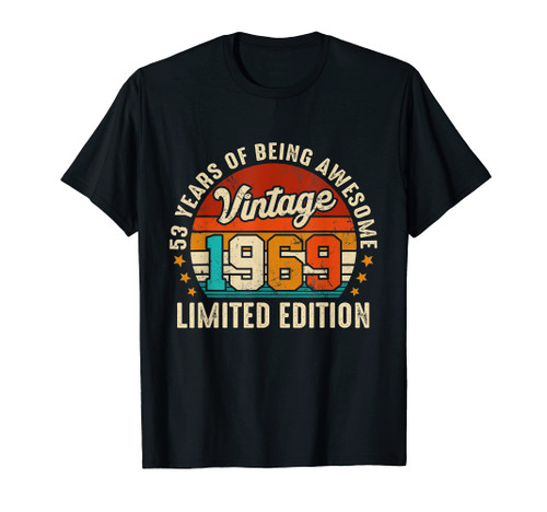 53 Year Old Vintage 1969 Limited Edition 53rd Birthday T-Shirt