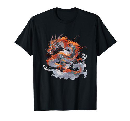 Cool Chinese Dragon in Clouds Chinese Zodiac New Year T-Shirt