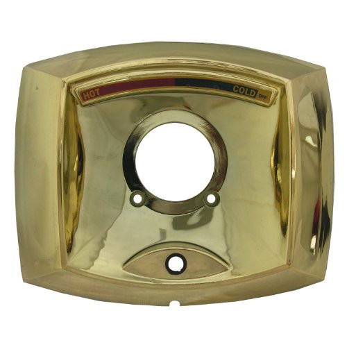Simpatico 31646P Delta Rectangle Shaped Shower Escutcheon Only For Shower Valve With Hole For Push Button Diverter, Polished Brass