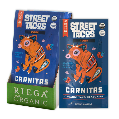 Organic Carnitas Street Taco Seasoning, Perfect Mix for Authentic Slow Cooker Shredded Pork Carnitas 1 Ounce (Pack of 8)