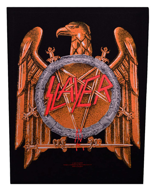 Men's Official Slayer Golden Eagle Back Patch 29Cm X 35Cm Black / Gold