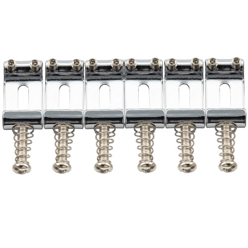 Pro 10.5mm Steel Vintage Style Guitar Tremolo Bridge Saddles for Fender Strat Stratocaster Electric Guitar, Chrome (Set of 6)