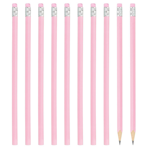 Round Pencils, 48 Pack HB Graphite Pencils with Eraser Wood Pencils Cute Pencil for Classroom Teacher Office Supplies, Light Pink