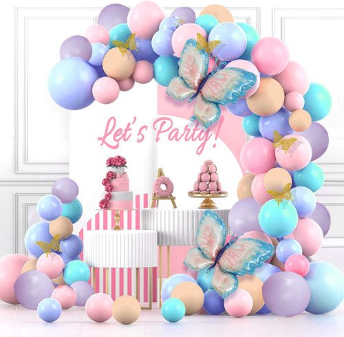 163Pcs Butterfly Balloon Arch Kit with Butterfly Stickers Pastel Purple Pink Blue Balloons Garland Arch Kit for Birthday Baby Shower Wedding Butterfly Theme Birthday Party Decorations 163Pcs Butterfly Balloon Arch Kit with Butterfly Stickers Pastel Purple Pink Blue Balloons Garland Arch Kit for Birthday Baby Shower Wedding Butterfly Theme Birthday Party Decorations