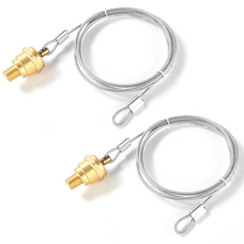 2PCS Air Tank Drain Valve Plug Fitting 1/4" NPT with 60" Cable, Air Compressor Drain Valve Cable For Semi Trucks
