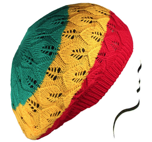 Rasta Crochet Slouchy Tam Beanie Reggae Marley Jamaica Rastafari Dreadlocks M/L