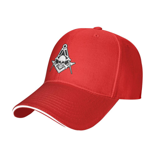 Skull and Cross Bones Square Compass Mason Masonic Freemason Unisex Baseball Caps Sandwich Caps Red Skull and Cross Bones Square Compass Mason Masonic Freemason Unisex Baseball Caps Sandwich Caps Red