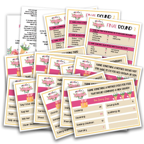 Mother's Day Friendly Feud Quiz, Family Feud Quiz, Mothers Day Decorations, Mother's Day Party Game, Family Activity, Feud Trivia Quiz, Baby Shower Game ?MD02