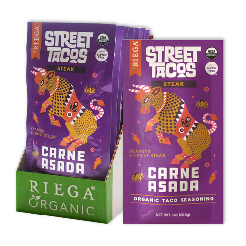 Organic Carne Asada Street Taco Seasoning, Mix Makes the Perfect Carne Asada Marinade to Spice Up Taco Tuesday 1 Ounce (Pack of 8)