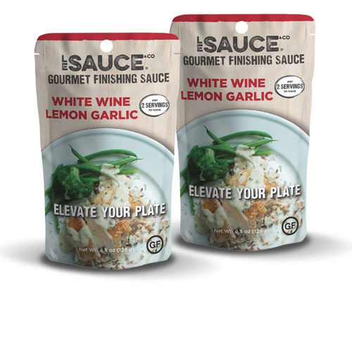 Le Sauce & Co., White Wine Lemon Garlic Gourmet Finishing Sauce (2-pack), Lemon Sauce, Garlic Sauce, White Wine Sauce, Steak Sauce, Chicken sauce