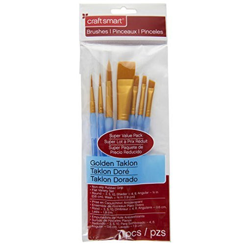 Flat Variety Brush Set Golden Taklon, 7 Pc by Craft Smart