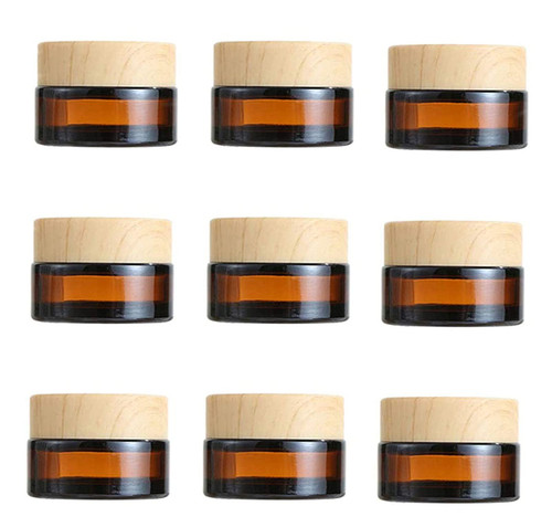 10 Pcs 15ml/15g Empty Sample Jars Amber Glass Cream Jar Bottle with Wood Grain Lid Cosmetic Container Glass Cream Box Refillable Glass Cream Jar Pot for Salve Lotion Face Eyeshadow Lip Balms 10 Pcs 15ml/15g Empty Sample Jars Amber Glass Cream Jar Bottle with Wood Grain Lid Cosmetic Container Glass Cream Box Refillable Glass Cream Jar Pot for Salve Lotion Face Eyeshadow Lip Balms