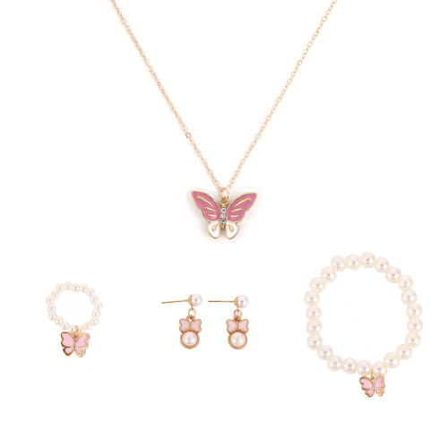 4 PCS Butterfly Necklace Ear Studs Pendant Bracelet Ring Set Cute and Sweet Butterfly Jewelry Set Ear Studs Pendant Bracelet Ring Female Butterfly Gifts Necklace for Women Girls (Set of 4) 4 PCS Butterfly Necklace Ear Studs Pendant Bracelet Ring Set Cute and Sweet Butterfly Jewelry Set Ear Studs Pendant Bracelet Ring Female Butterfly Gifts Necklace for Women Girls (Set of 4)