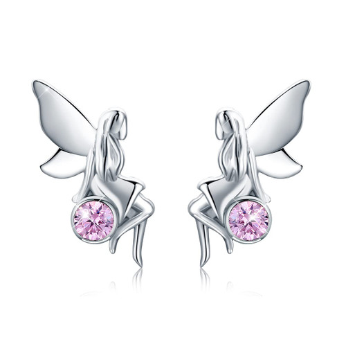 925 Sterling Silver Flower Fairy Earrings with Purple Cubic Zirconia Tiny Hypoallergenic Stud Earrings for Women Girls Christmas Gift 925 Sterling Silver Flower Fairy Earrings with Purple Cubic Zirconia Tiny Hypoallergenic Stud Earrings for Women Girls Christmas Gift