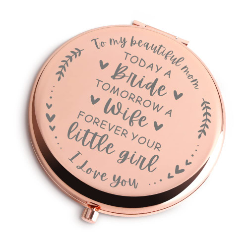 Mother of The Bride Gifts from Daughter Rose Gold Travel Compact Mirror Wedding Gift for Mom from Bride Personalized Gifts for Mom Bonus Mom New Mom Stepmom on Wedding Day Unique Gifts