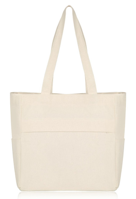 Women's Vintage Canvas Tote Bag Casual Hobo Shoulder Purse Large Capacity Handbag Beige