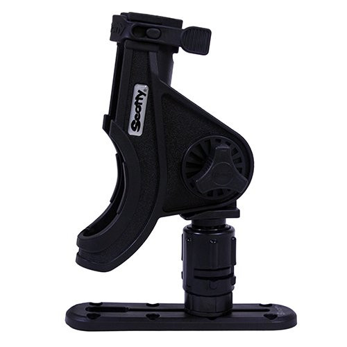 Scotty #282-BK Baitcaster Rod Holder w/Gearhead & Track (Black)