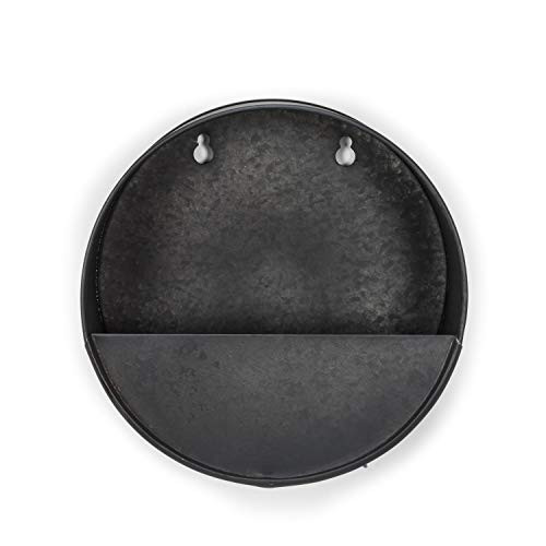 Abbott Collection 27-URBANA-6019 Blk Sm Round Wall Planter-8" D, Black