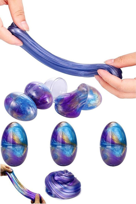 6 Pack Slime Eggs Stress Relief Toys Easter Eggs for Kids Boys Girls Toddlers Easter Basket Stuffers Egg Fillers Gifts Party Favors