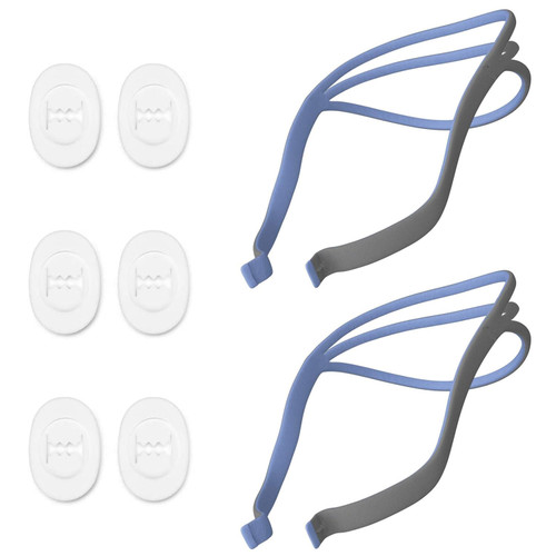2-Pack Upgraded Airfit P10 Headgear CPAP Replacement, Replacement Headgear Compatible with ResMed Airfit P10 Nasal Pillow CPAP Mask Straps Included 2 Elastic Straps and 6 Adjustment Clips