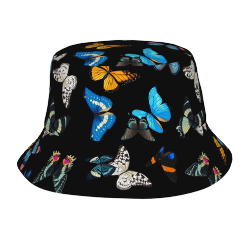 Butterfly Bucket Hat Unisex Outdoor Summer Beach Sun Hat Packable Fisherman Cap Butterfly Bucket Hat Unisex Outdoor Summer Beach Sun Hat Packable Fisherman Cap